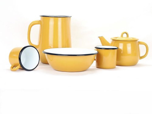 BELIS Enamel cookware set mustard 5 pcs - Kitchenware Set - Main image